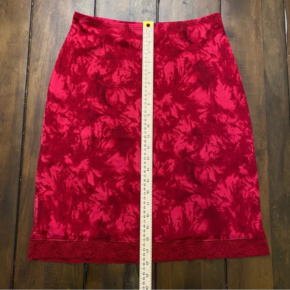 INC International Concepts Red Floral Straight Size Small Midi Skirt Cocktail - Picture 3 of 6